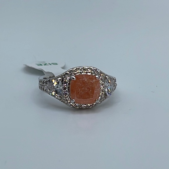 Bomb Party Ring  Orange Ice Crystal/Rhodium NWT NO BAG - Picture 3 of 3